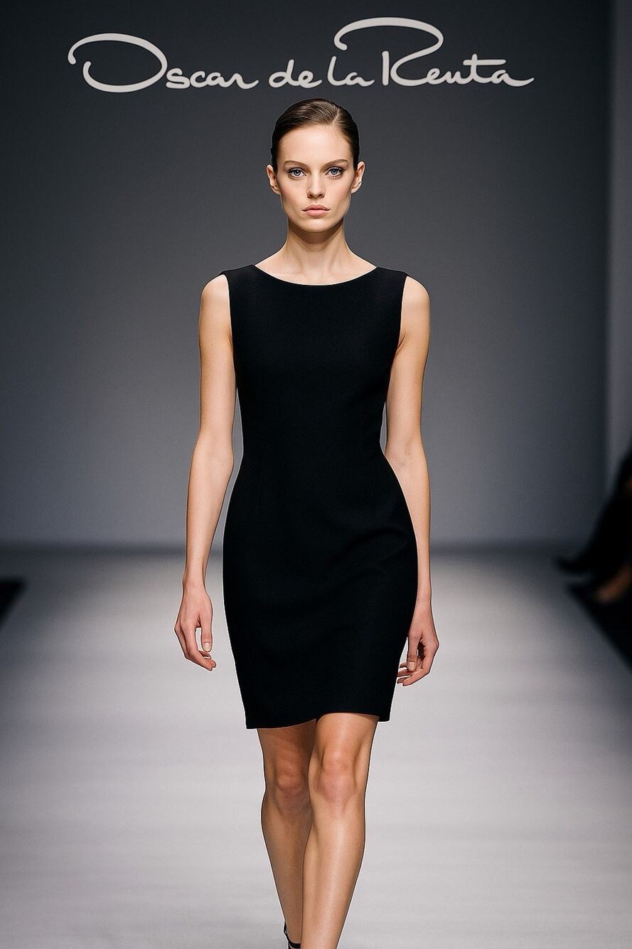 Oscar De La Renta Wool Dress Sz 4 Silk Lining LBD Classic Designer